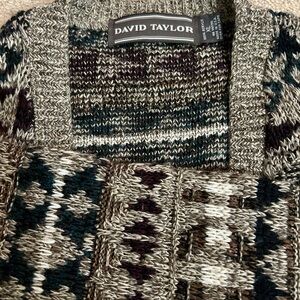 David Taylor Multicolor Knit Cardigan Sweater